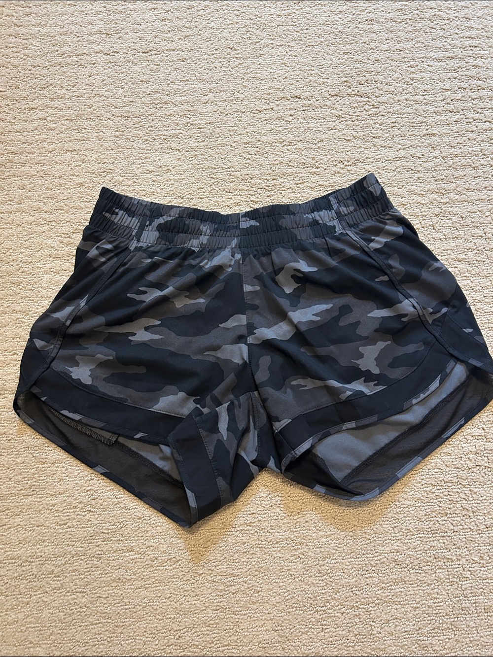 Athleta Black and Gray Camo Athletic Shorts
